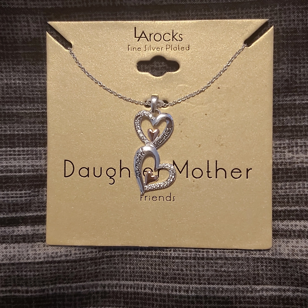 Daughter Mother silver necklace